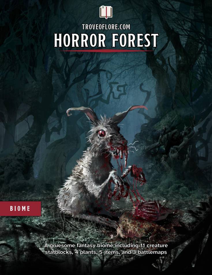 The cover for: Horror Forest — A gruesome fantasy biome.