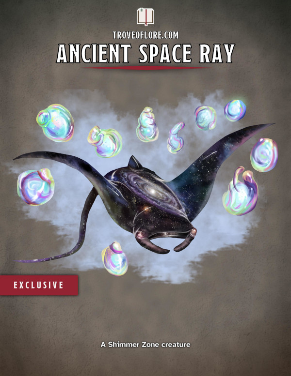 The cover for: Ancient Space Ray — A Shimmer Zone creature.