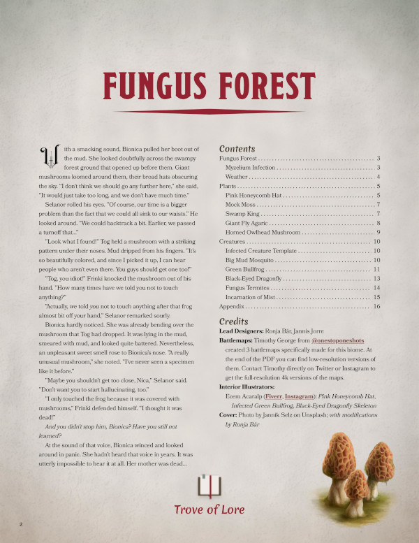 The cover for: Fungus Forest — A self-aware, temperate biome.