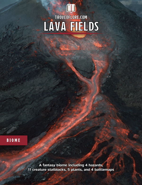 The cover for: Lava Fields — A fantasy biome.