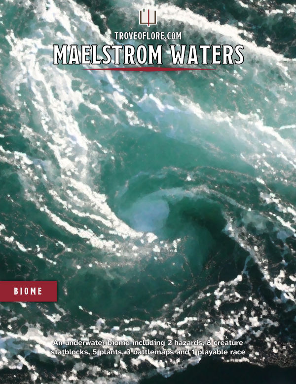 The cover for: Maelstrom Waters — An underwater biome.