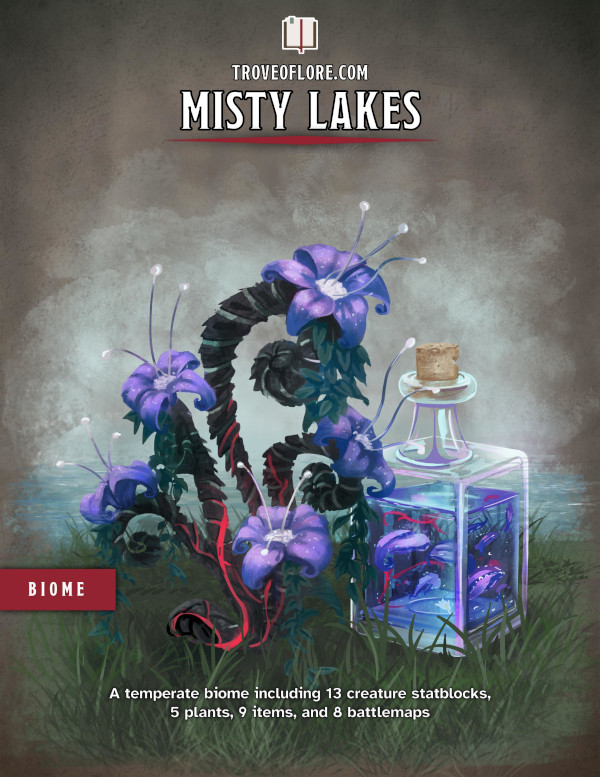 The cover for: Misty Lakes  — A temperate biome.